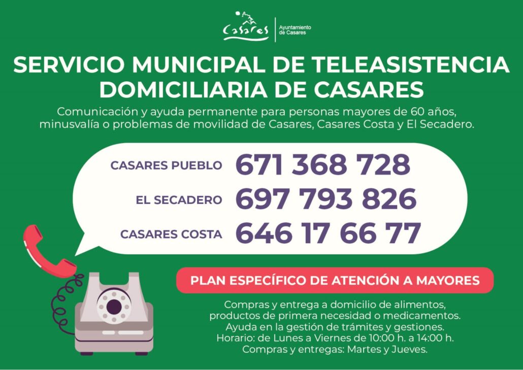 El servicio de teleasistencia del Ayuntamiento de Casares atiende a 122 mayores - servicio de teleasitencia El servicio de teleasistencia del Ayuntamiento de Casares atiende a 122 mayores - servicio de teleasitencia