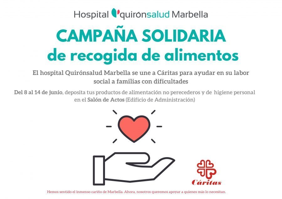 Campaña solidaria de recogida de alimentos a favor de Cáritas Marbella - Campaña solidaria de alimentos quironsalud marbella