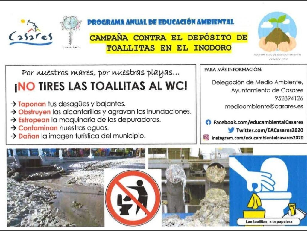 Casares recuerda el grave problema que supone tirar toallitas al inodoro - Screenshot 20210107 160000 Facebook Casares recuerda el grave problema que supone tirar toallitas al inodoro - Screenshot 20210107 160000 Facebook