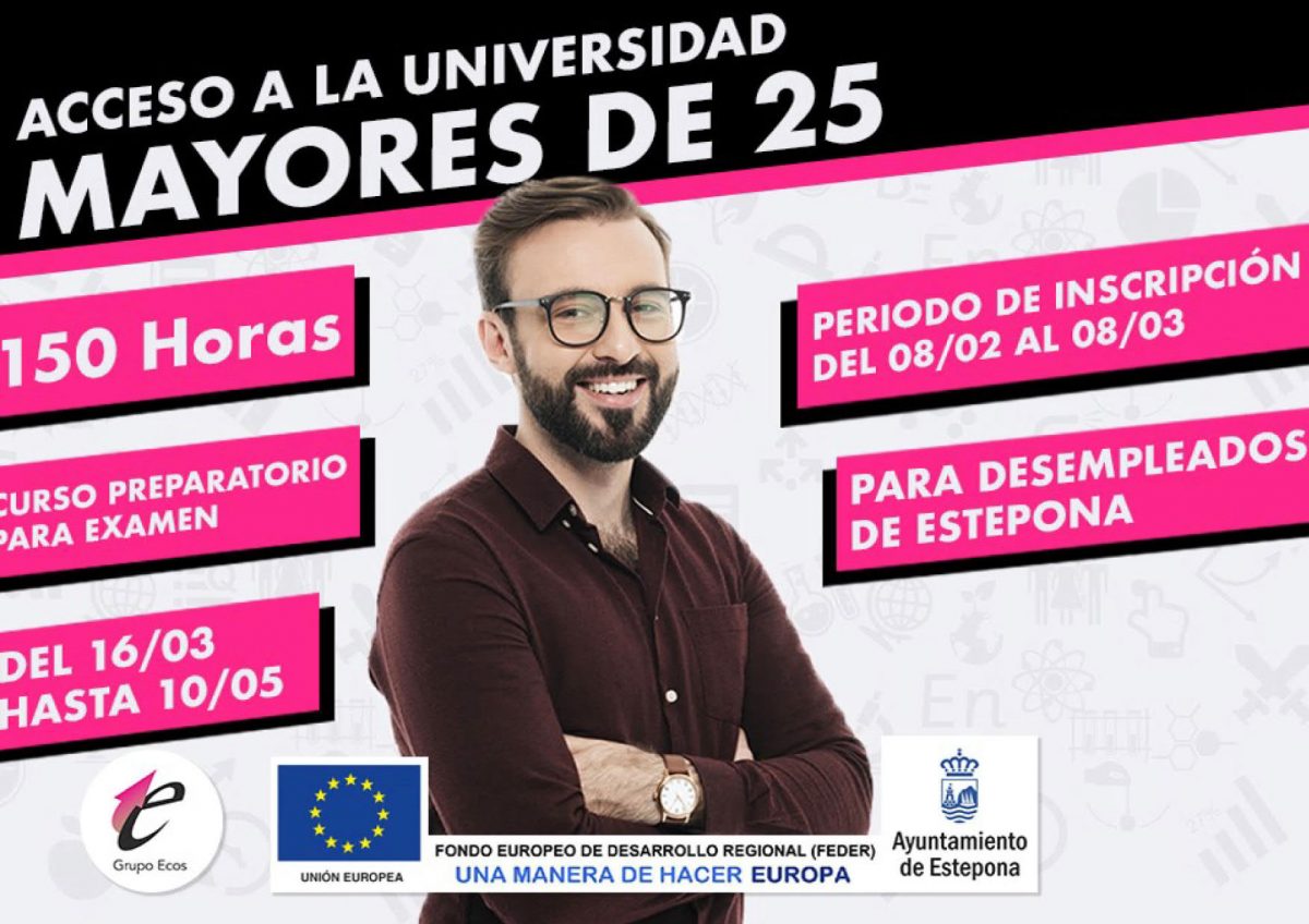 Los cursos del plan de formación facilitarán la inserción laboral a 225 personas vulnerables - Acceso a la Universidad Mayores de 25 Los cursos del plan de formación facilitarán la inserción laboral a 225 personas vulnerables - Acceso a la Universidad Mayores de 25