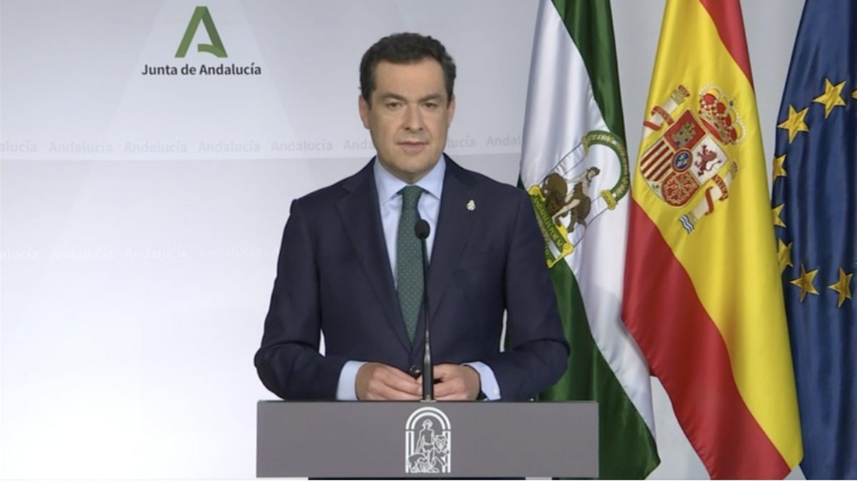 Juanma Moreno ya lo tiene claro y anuncia que las 'andaluzas' serán antes del verano - Captura de pantalla 2021 04 27 a las 20.36.35 Juanma Moreno durante la comparecencia.