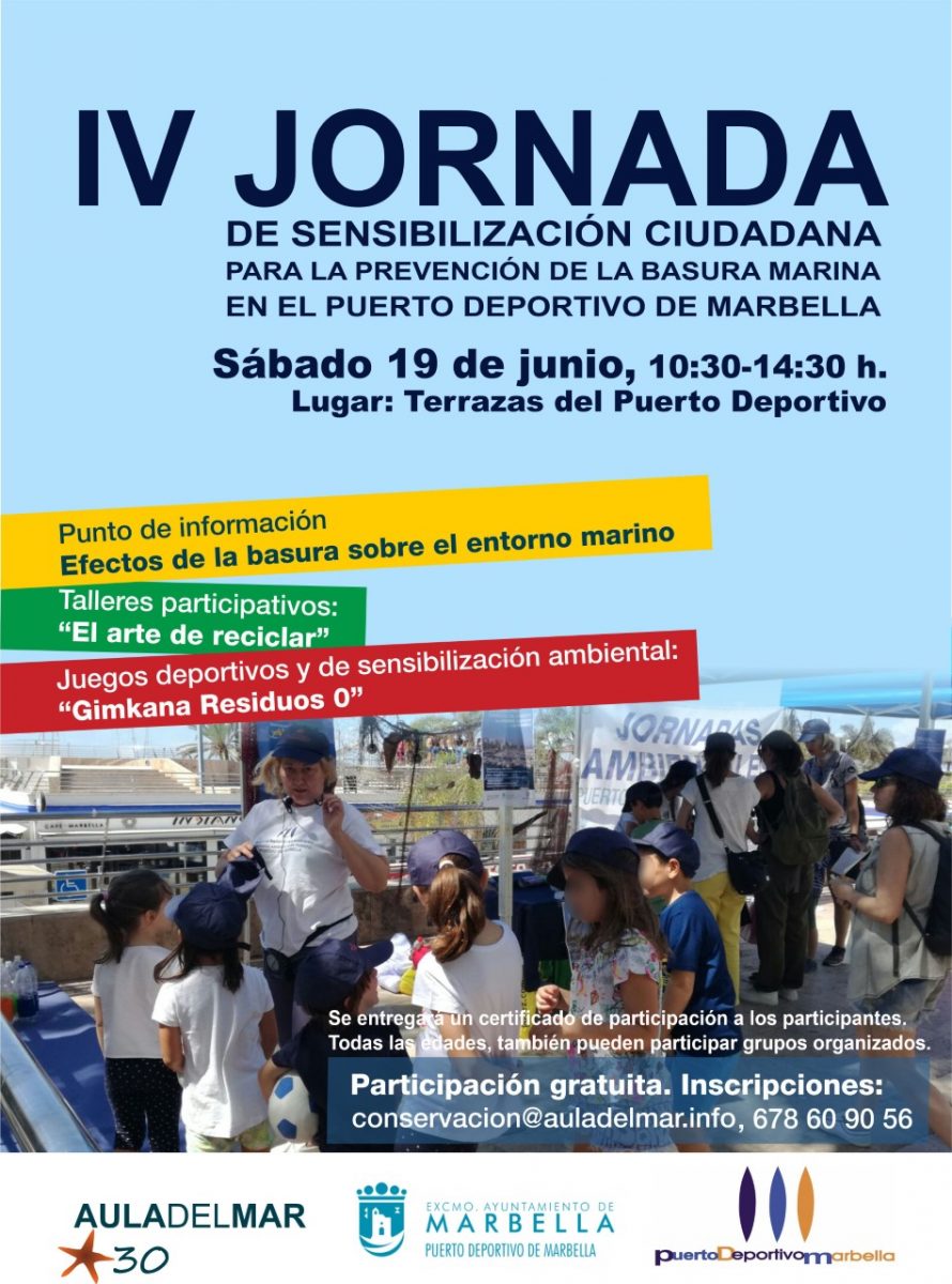 Marbella acoge la cuarta edición de la jornada de sensibilización para prevenir la basura marina - thumbnail cartel IV JORNADAS puerto marbella 2021 1 Marbella acoge la cuarta edición de la jornada de sensibilización para prevenir la basura marina - thumbnail cartel IV JORNADAS puerto marbella 2021 1