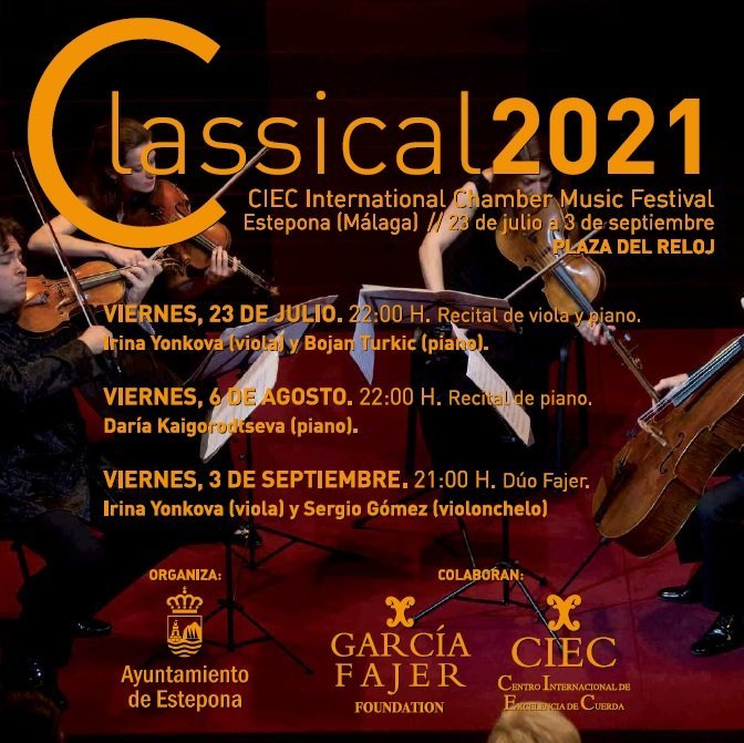 Estepona y la Fundación García Fajer organizan el segundo festival de música de cámara 'Classical 2021' - 210723 II Classical 2021 II Classical, CIEC International Chamber Music Festival, en Estepona.