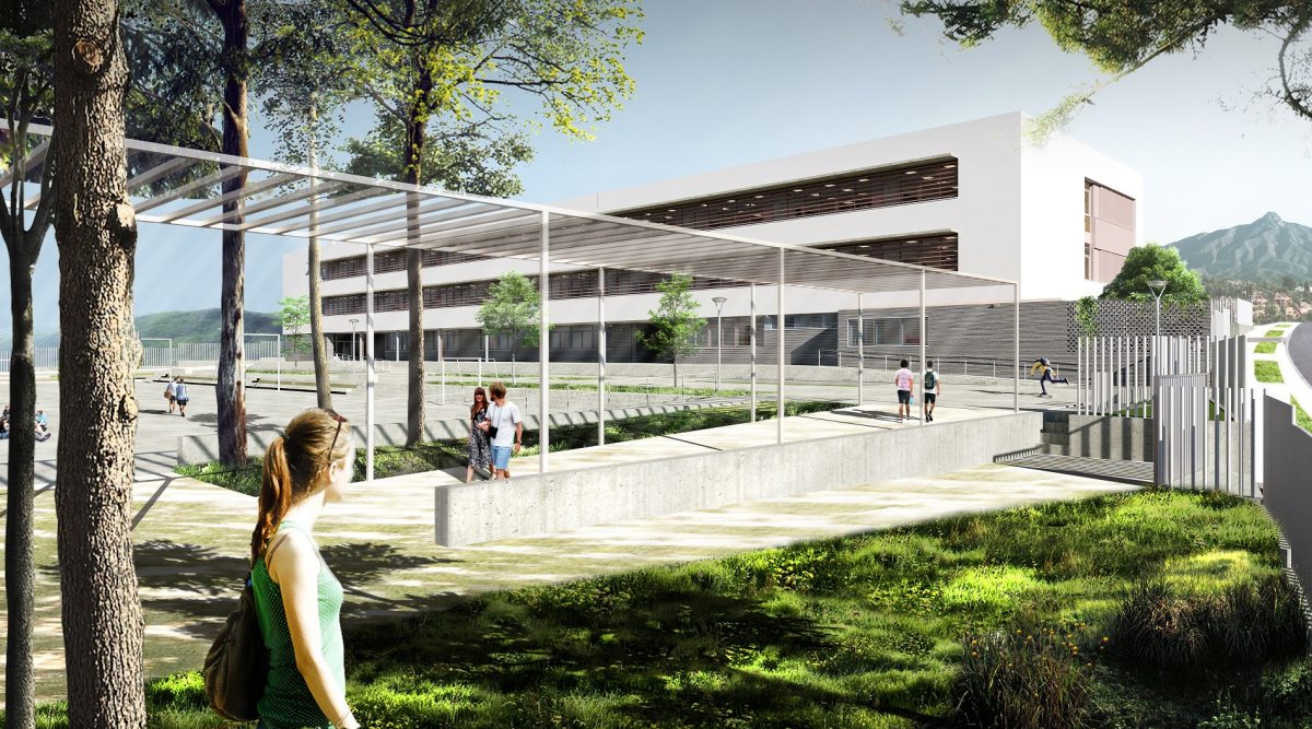 El nuevo Instituto Las Chapas de Marbella estará listo para el curso 2023-2024 - IES Las Chapas Marbella Perspectiva 1 v3 1 IES Las Chapas Marbella.