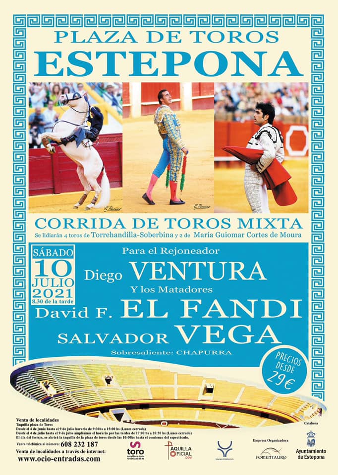 El Fandi, Salvador Vega y el rejoneador Diego Ventura integran el cartel de la corrida de feria en Estepona - toros El Fandi, Salvador Vega y el rejoneador Diego Ventura integran el cartel de la corrida de feria en Estepona - toros