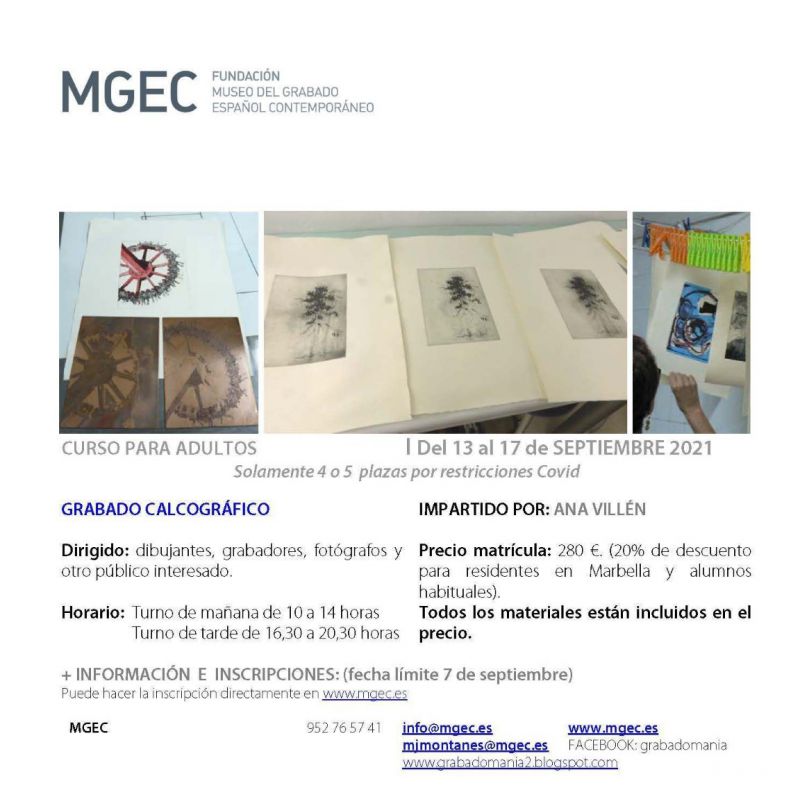 El Museo de Grabado de Marbella ofrece un curso de calcografía - Curso Museo Curso Museo del Grabado