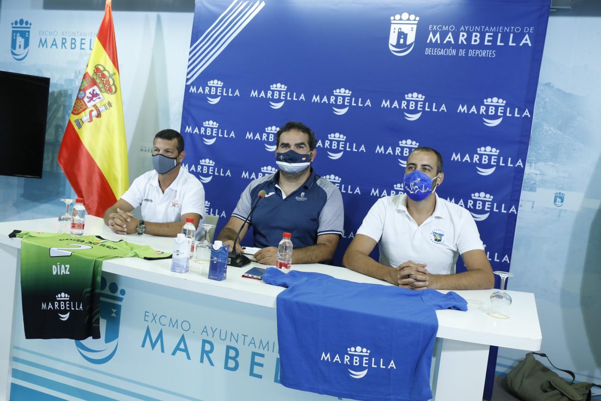 Marca Marbella incluye en su programa a CD Costa del Voley y el Club de Waterpolo - OTM9368 Sixto Díaz, Manuel Cardeño y Micki Botello