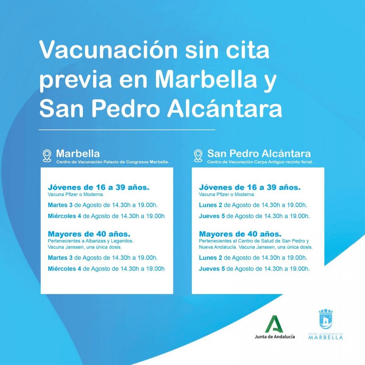 Marbella habilita esta semana cuatro jornadas de vacunación masiva sin cita previa - Vacunacion Vacunación Marbella y San Pedro de Alcántara