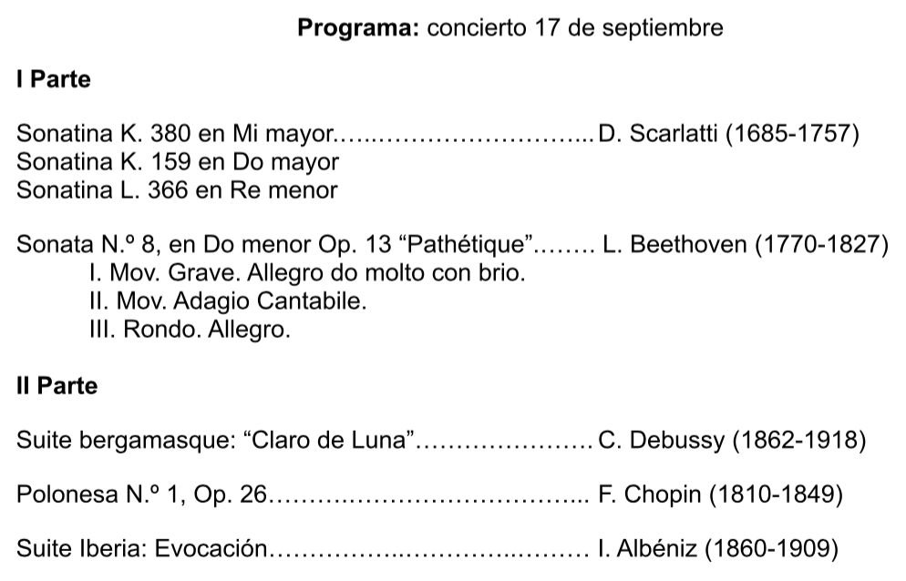 Celia Moya llenará de melodías de Beethoven y Chopin el Centro Cultural Padre Manuel de Estepona - Captura de pantalla 2021 09 08 a las 17.00.08 Celia Moya llenará de melodías de Beethoven y Chopin el Centro Cultural Padre Manuel de Estepona - Captura de pantalla 2021 09 08 a las 17.00.08