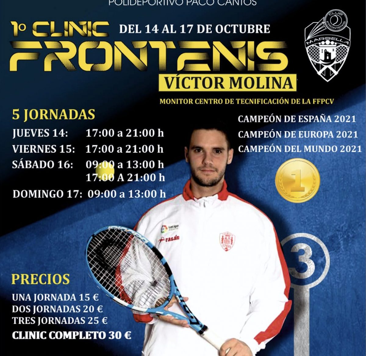 El I Clinic de Frontenis llega del 14 al 17 de octubre al Polideportivo Paco Cantos - Captura de pantalla 2021 10 07 a las 17.39.45 I Clinic de Frontenis