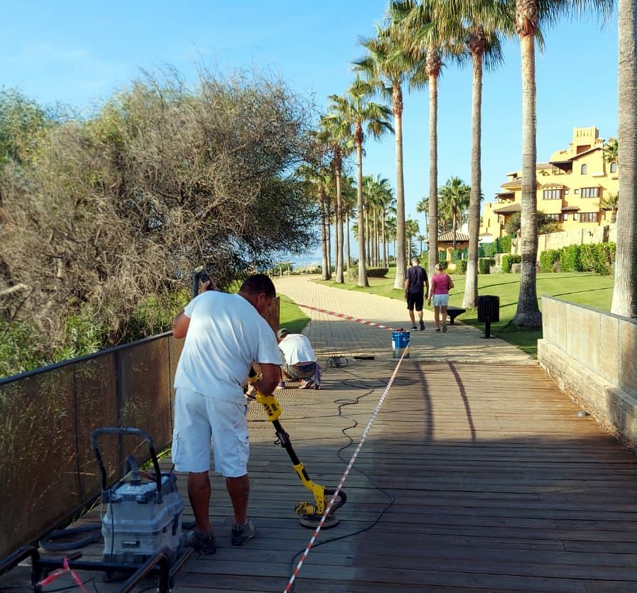 Llegan a su recta final los trabajos de puesta a punto del corredor litoral - Foto arreglo corredor Arreglo del corredor litoral, en Estepona.