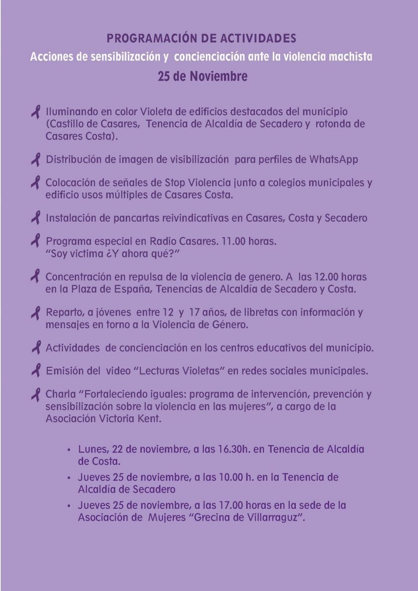 Unos cuadernos violeta para los jóvenes casareños por el Día Mundial contra la Violencia hacia la Mujer - 259318678 3144069555875297 5569238436984107108 n Unos cuadernos violeta para los jóvenes casareños por el Día Mundial contra la Violencia hacia la Mujer - 259318678 3144069555875297 5569238436984107108 n
