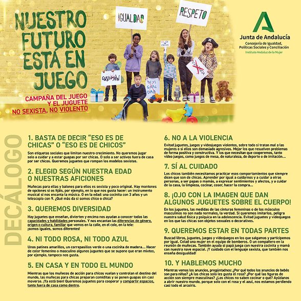 Marbella se une a la 'Campaña del juego y el juguete no sexista, no violento' lanzada por la Junta - AF FB Decálogo Andalucía