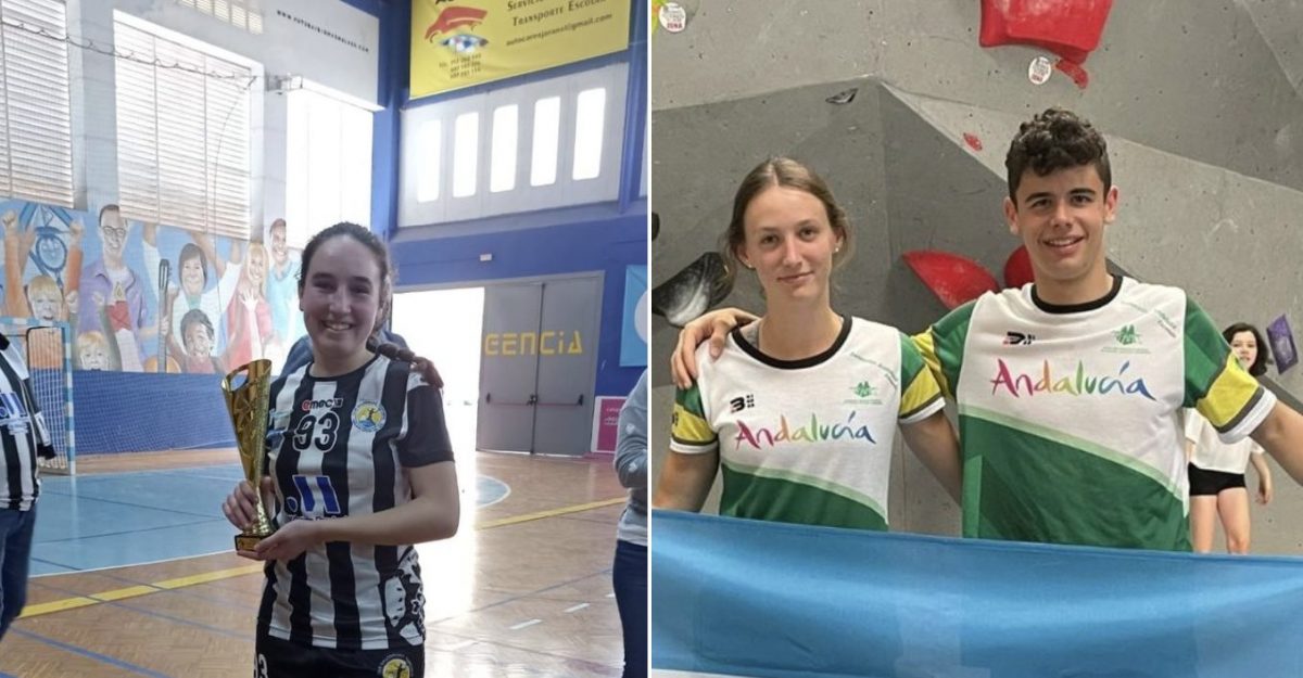 Eva Hernández, Juan Infante y Mar Carreño, de cabeza a las Nacionales de Balonmano y Escalada - Captura de Pantalla 2022 06 01 a las 19.45.46 Eva Hernández, Mar Carreño y Juan Infante.