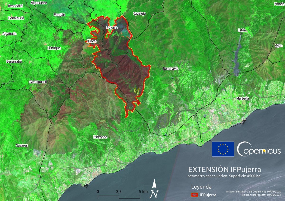 Última estimación del incendio: 4.500 hectáreas - satelite