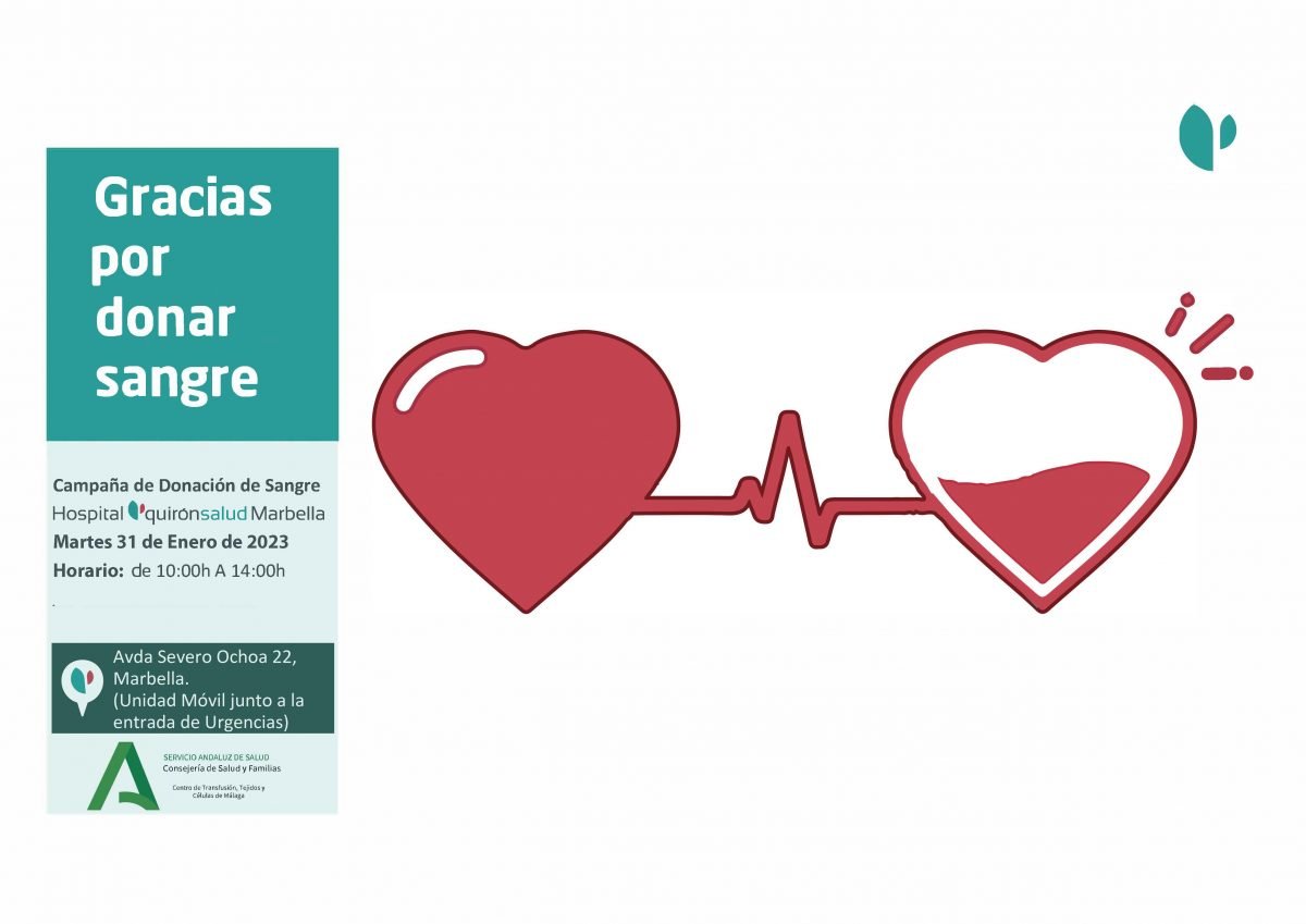 Quirónsalud Marbella acogerá una jornada para donar sangre - Martes 31 de marzo Donacion de sangre Quironsalud Marbella Quirónsalud Marbella acogerá una jornada para donar sangre - Martes 31 de marzo Donacion de sangre Quironsalud Marbella