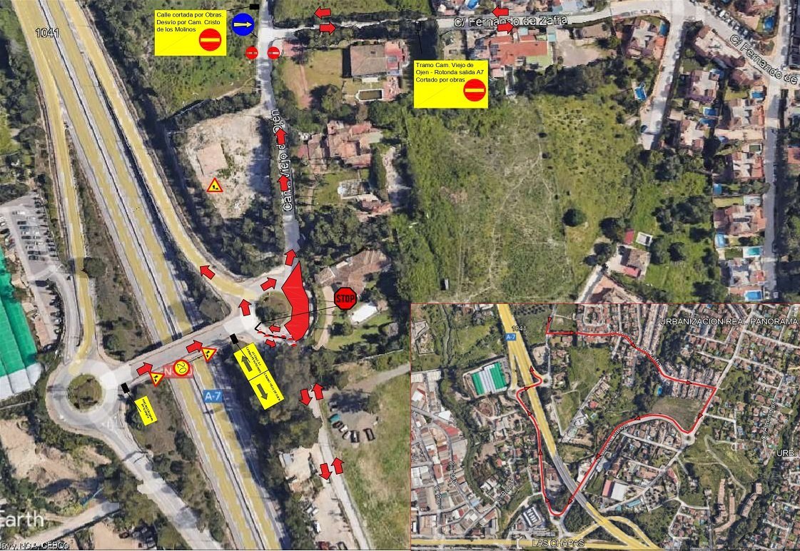 Marbella inicia la construcción del saneamiento en el camino de los Pescadores - Desvio trafico Glorieta A 7 Marbella inicia la construcción del saneamiento en el camino de los Pescadores - Desvio trafico Glorieta A 7