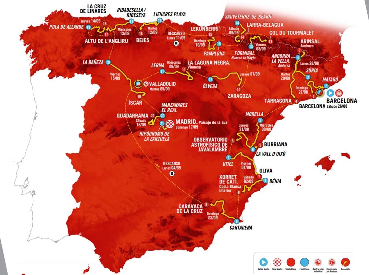 La Vuelta 2023 no pasará por Andalucía - Recorrido Vuelta 2023 ok La Vuelta 2023 no pasará por Andalucía - Recorrido Vuelta 2023 ok