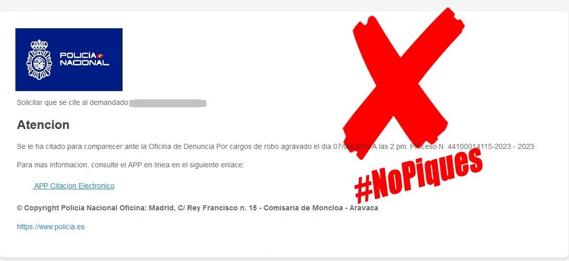 Si recibes un correo de la Policía Nacional, cuidado, podría ser una estafa - IMG 1725 Si recibes un correo de la Policía Nacional, cuidado, podría ser una estafa - IMG 1725