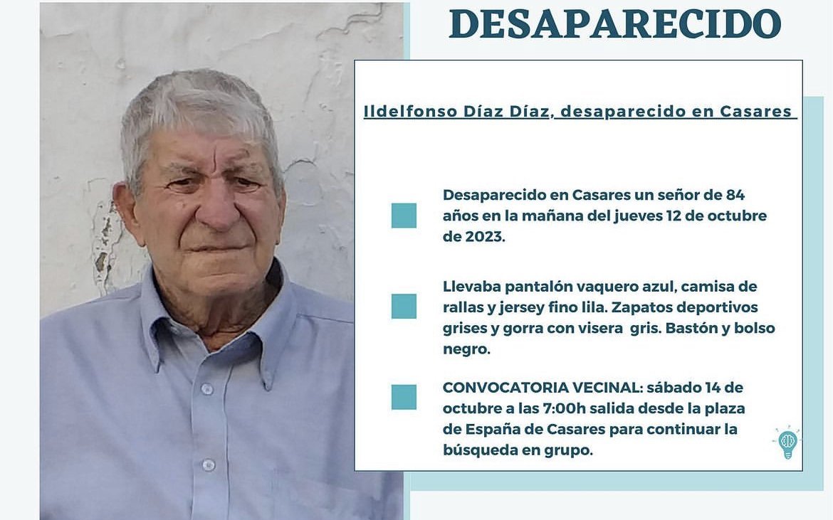 Desaparece Ildelfonso Díaz, un casareño de 84 años - IMG 4331 Desaparece Ildelfonso Díaz, un casareño de 84 años - IMG 4331