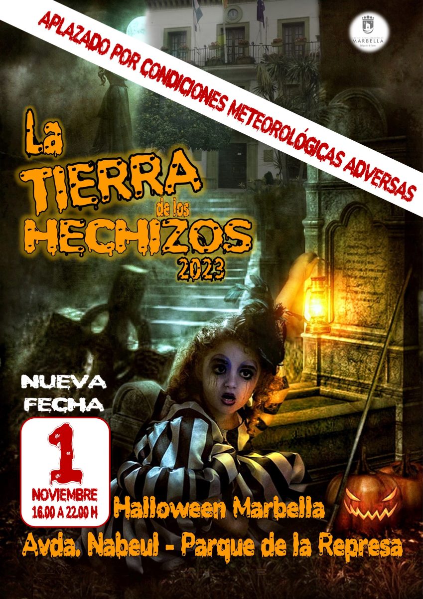La celebración de Halloween en Marbella y San Pedro se aplaza al 1 de noviembre por la previsión de lluvia - Nuevo Cartel Marbella La celebración de Halloween en Marbella y San Pedro se aplaza al 1 de noviembre por la previsión de lluvia - Nuevo Cartel Marbella