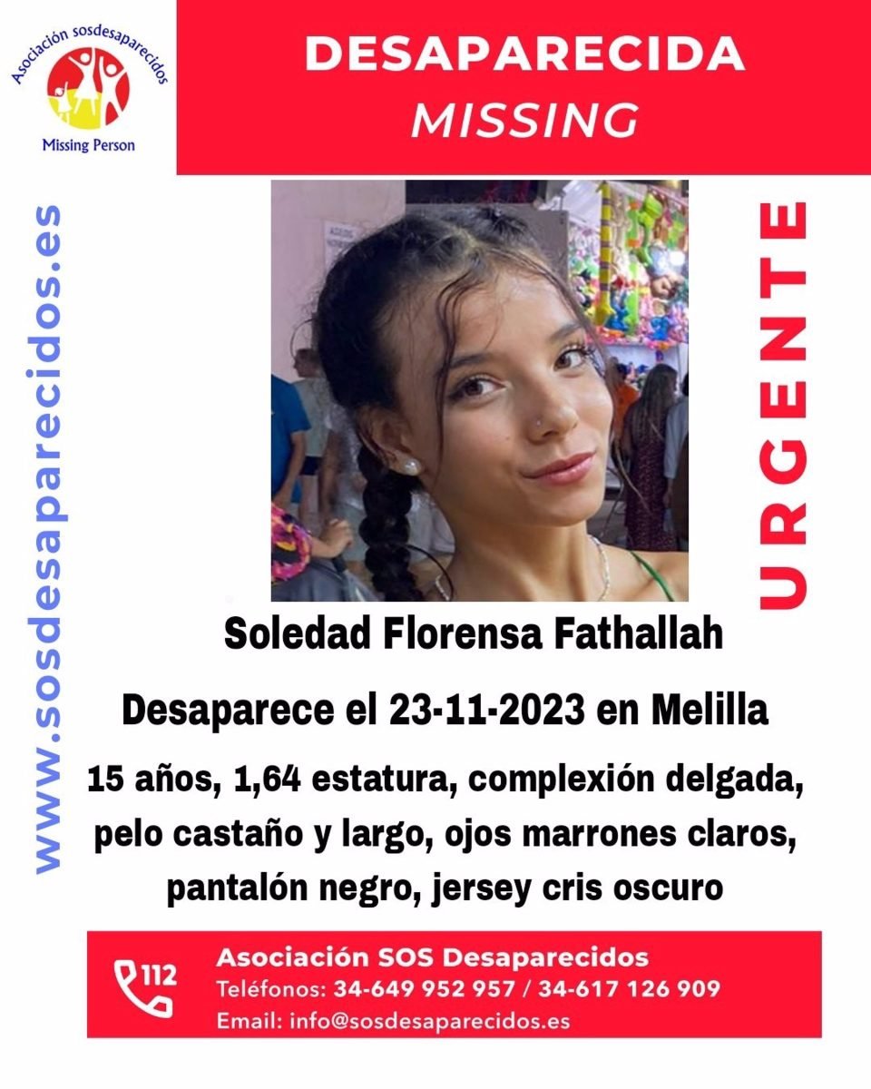 Buscan en Málaga a Soledad Florensa de 15 años, desaparecida desde el 23 de noviembre en Melilla - fotonoticia 20231127161447 1920 Buscan en Málaga a Soledad Florensa de 15 años, desaparecida desde el 23 de noviembre en Melilla - fotonoticia 20231127161447 1920