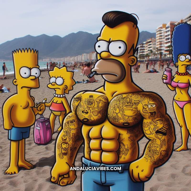 ¿Cómo sería un capítulo de Los Simpsons en la Costa del Sol? - simpson playa malagueta malaga andalucia vibes com2 1 ¿Cómo sería un capítulo de Los Simpsons en la Costa del Sol? - simpson playa malagueta malaga andalucia vibes com2 1