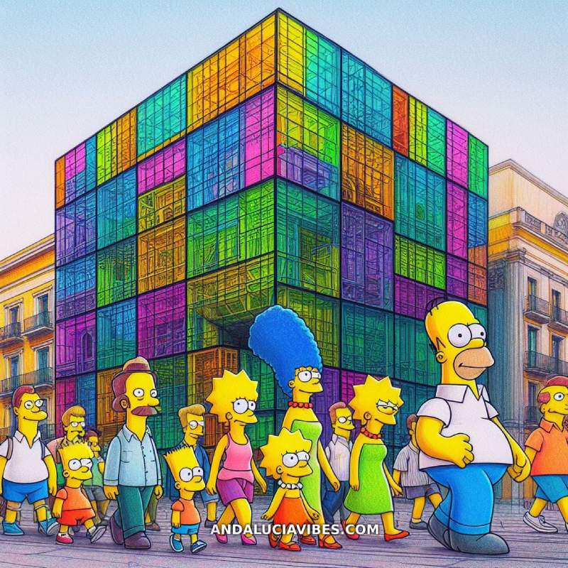 ¿Cómo sería un capítulo de Los Simpsons en la Costa del Sol? - simpsons paseando malaga museo pompidou andaluciavibes com 1 ¿Cómo sería un capítulo de Los Simpsons en la Costa del Sol? - simpsons paseando malaga museo pompidou andaluciavibes com 1