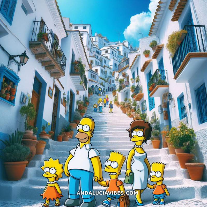 ¿Cómo sería un capítulo de Los Simpsons en la Costa del Sol? - simpsons paseo frigiliana malaga andaluciavibes com 1 ¿Cómo sería un capítulo de Los Simpsons en la Costa del Sol? - simpsons paseo frigiliana malaga andaluciavibes com 1