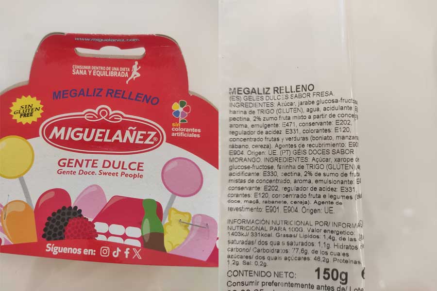 Retiran una golosina de Miguelañez por un error en el etiquetado para celiacos - miguelanez Retiran una golosina de Miguelañez por un error en el etiquetado para celiacos - miguelanez