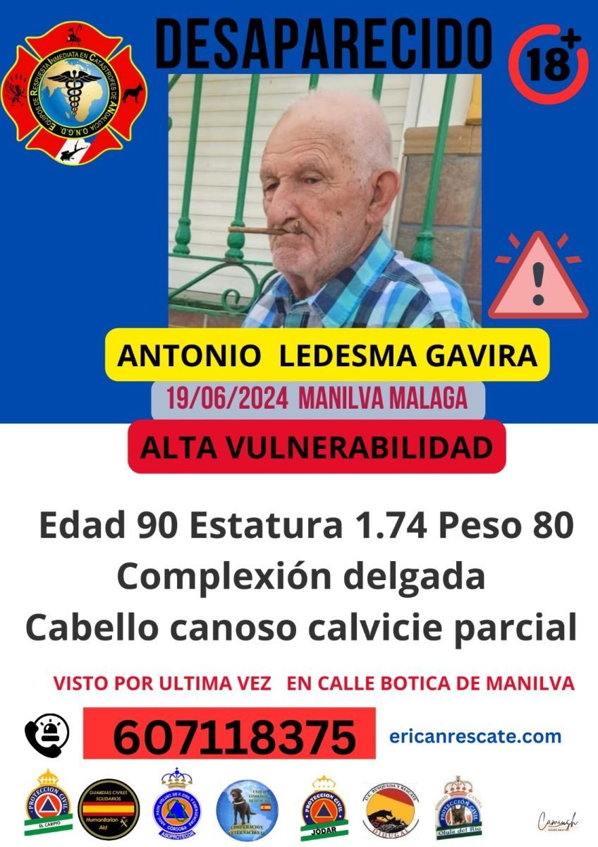Continúa el dispositivo de búsqueda de Antonio Ledesma, desaparecido en Manilva - Imagen de WhatsApp 2024 06 20 a las 12.18.02 d9c3908d Continúa el dispositivo de búsqueda de Antonio Ledesma, desaparecido en Manilva - Imagen de WhatsApp 2024 06 20 a las 12.18.02 d9c3908d