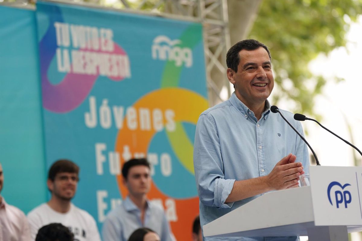 Moreno apela a los jóvenes a que expresen su rebeldía votando: "Sois arquitectos de la Europa del futuro" - Juanma Moreno PP Moreno apela a los jóvenes a que expresen su rebeldía votando: "Sois arquitectos de la Europa del futuro" - Juanma Moreno PP