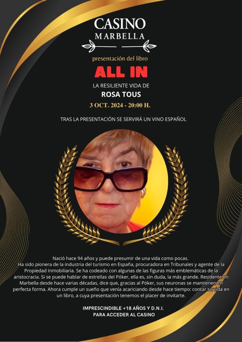 Una vida de éxitos: Casino Marbella presenta el libro de una pionera del turismo y maestra del póker a sus 94 años - 4929958e 8f15 48e2 a318 bb793acb8701 Una vida de éxitos: Casino Marbella presenta el libro de una pionera del turismo y maestra del póker a sus 94 años - 4929958e 8f15 48e2 a318 bb793acb8701