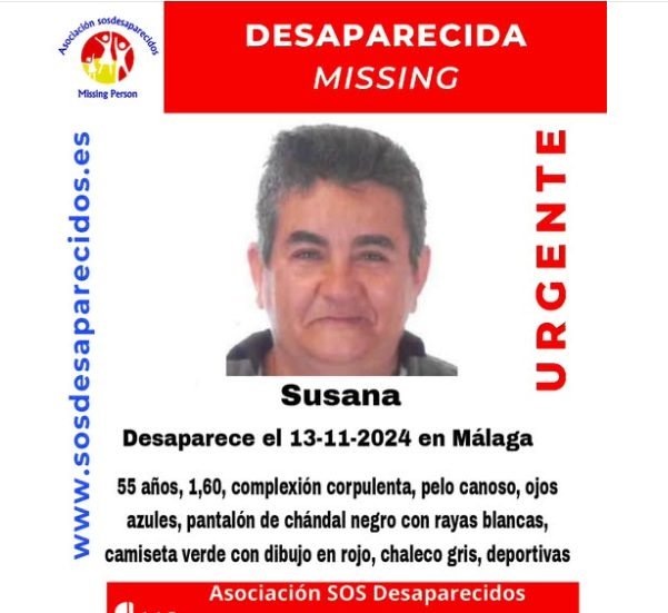 Desaparece Susana, una mujer de 55 años, en Málaga - desaparecida malaga Desaparecida en Málaga.