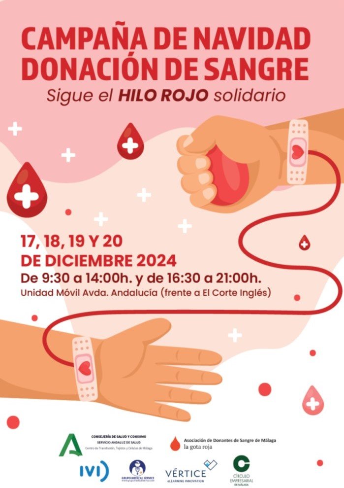 Málaga lanza su campaña de Navidad para la donación de sangre con el Lema “Sigue el hilo rojo solidario” - donar sangre Málaga lanza su campaña de Navidad para la donación de sangre con el Lema “Sigue el hilo rojo solidario” - donar sangre