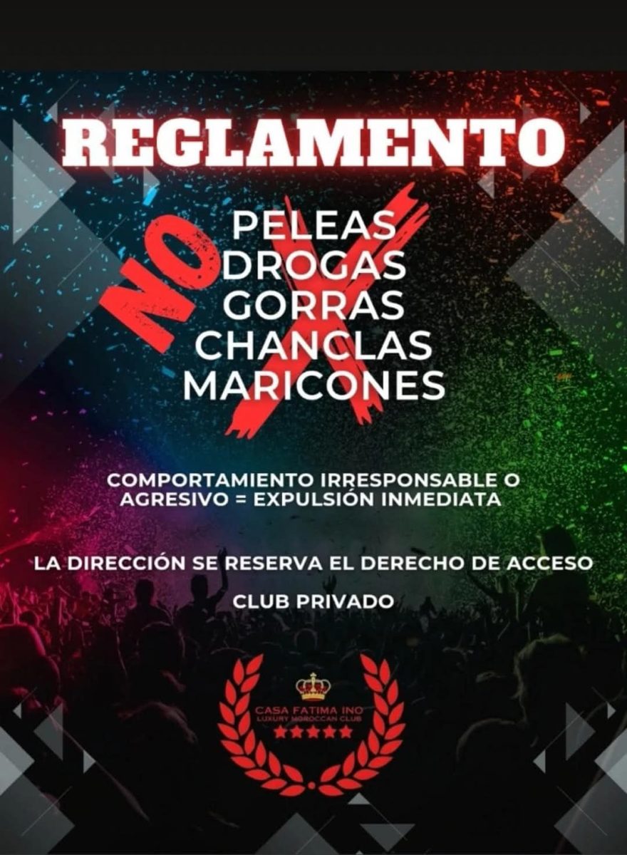 Detenido el organizador de la fiesta que prohibía la entrada a "maricones" en Torremolinos - cartel club torremolinos Detenido el organizador de la fiesta que prohibía la entrada a "maricones" en Torremolinos - cartel club torremolinos