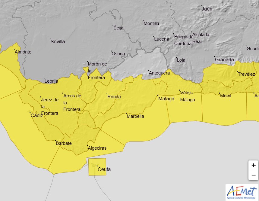 Alerta por lluvias en Málaga: Aemet activa aviso amarillo por la borrasca Konrad - image 2 Alerta por lluvias en Málaga: Aemet activa aviso amarillo por la borrasca Konrad - image 2