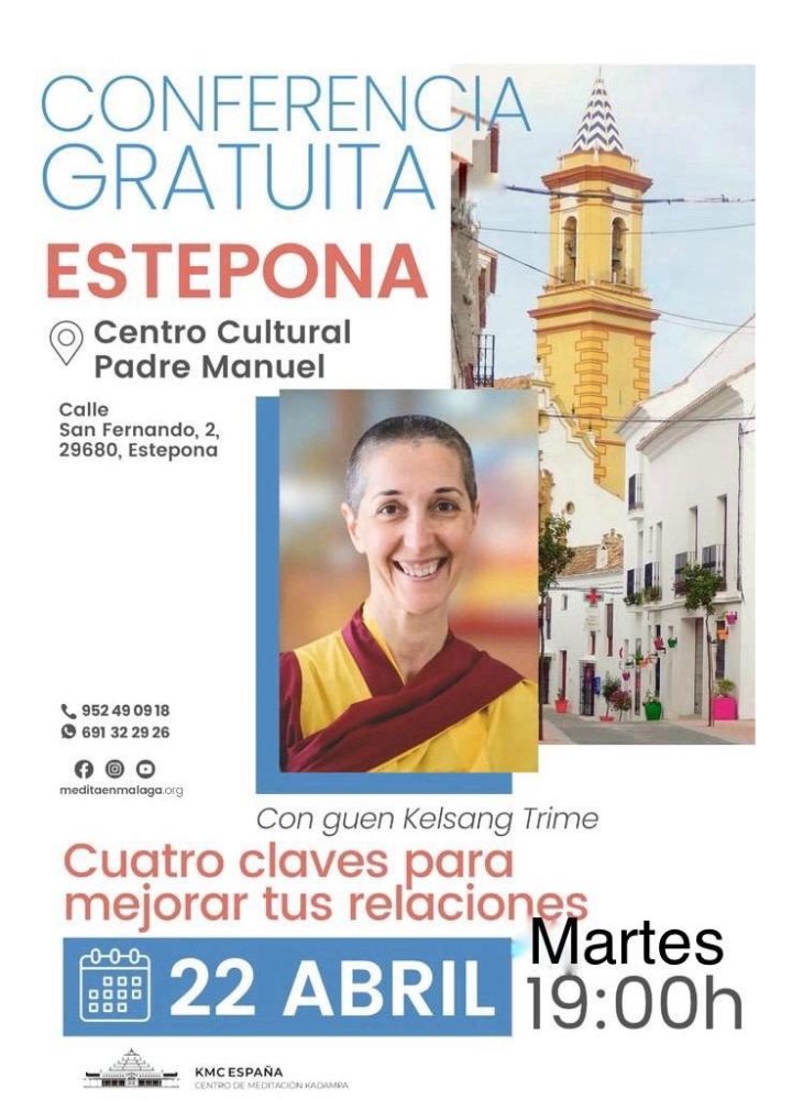 ¿Te gustaría llevarte mejor con los demás? Descúbrelo con esta conferencia gratuita en Estepona - 250422 Conferencia Budista con Guen Kelsang Trime 1 ¿Te gustaría llevarte mejor con los demás? Descúbrelo con esta conferencia gratuita en Estepona - 250422 Conferencia Budista con Guen Kelsang Trime 1