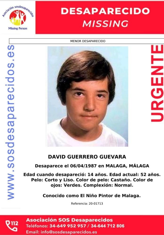 38 años sin el niño pintor de Málaga: el desaparecido más longevo de Andalucía - Desaparecido nino pintor 38 años sin el niño pintor de Málaga: el desaparecido más longevo de Andalucía - Desaparecido nino pintor