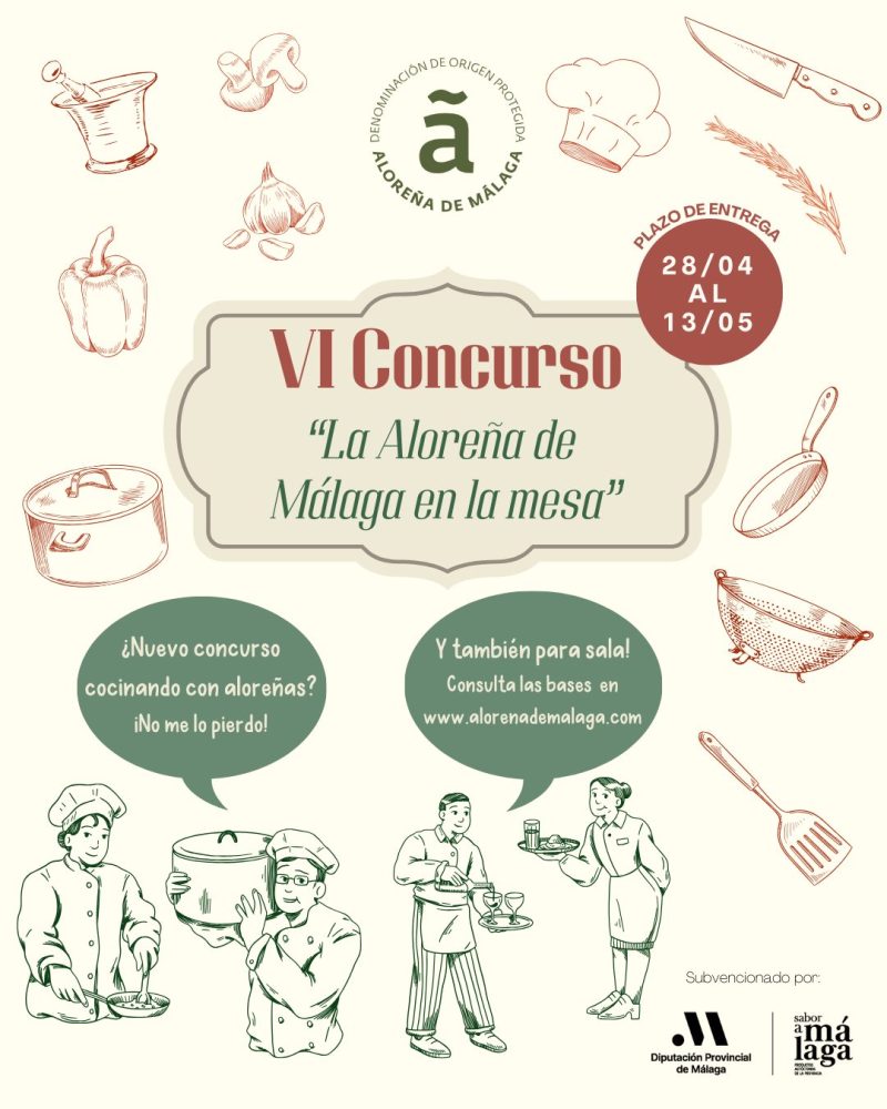 La Diputación de Málaga y la DOP Aloreña convocan el concurso ‘La Aloreña de Málaga en la mesa’ - cartel concurso La Diputación de Málaga y la DOP Aloreña convocan el concurso ‘La Aloreña de Málaga en la mesa’ - cartel concurso
