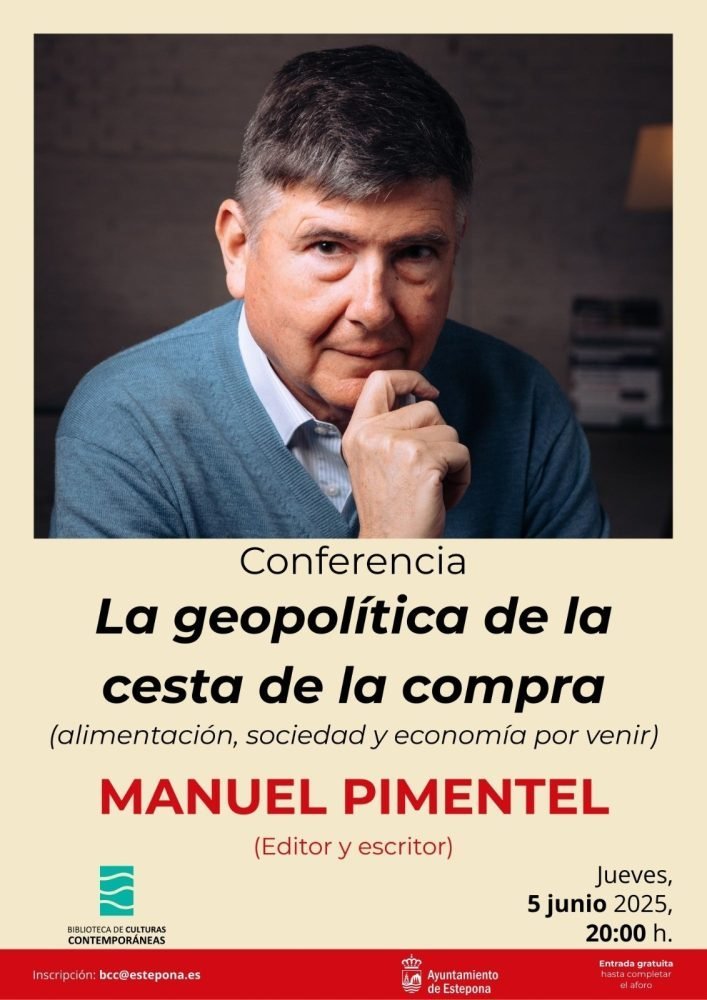 Manuel Pimentel ofrecerá una conferencia sobre los retos sociales actuales en Estepona - Cartel Conferencia Manuel Pimentel 5 de junio 1 Manuel Pimentel ofrecerá una conferencia sobre los retos sociales actuales en Estepona - Cartel Conferencia Manuel Pimentel 5 de junio 1