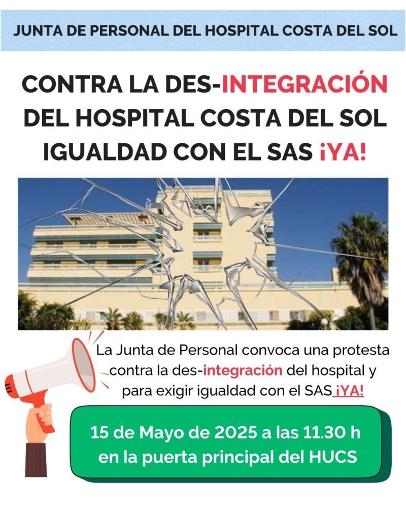 Los profesionales del Hospital Costa del Sol llaman a una concentración por la igualdad con el SAS - GqbKPnnXMAAu3tB Los profesionales del Hospital Costa del Sol llaman a una concentración por la igualdad con el SAS - GqbKPnnXMAAu3tB