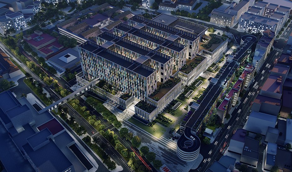 Luz verde al nuevo hospital de Málaga: La Junta licita las obras por más de 600 millones de euros - Recreacion virtual desde las alturas del nuevo hospital malagueno Recreación virtual desde las alturas del nuevo hospital malagueño.
