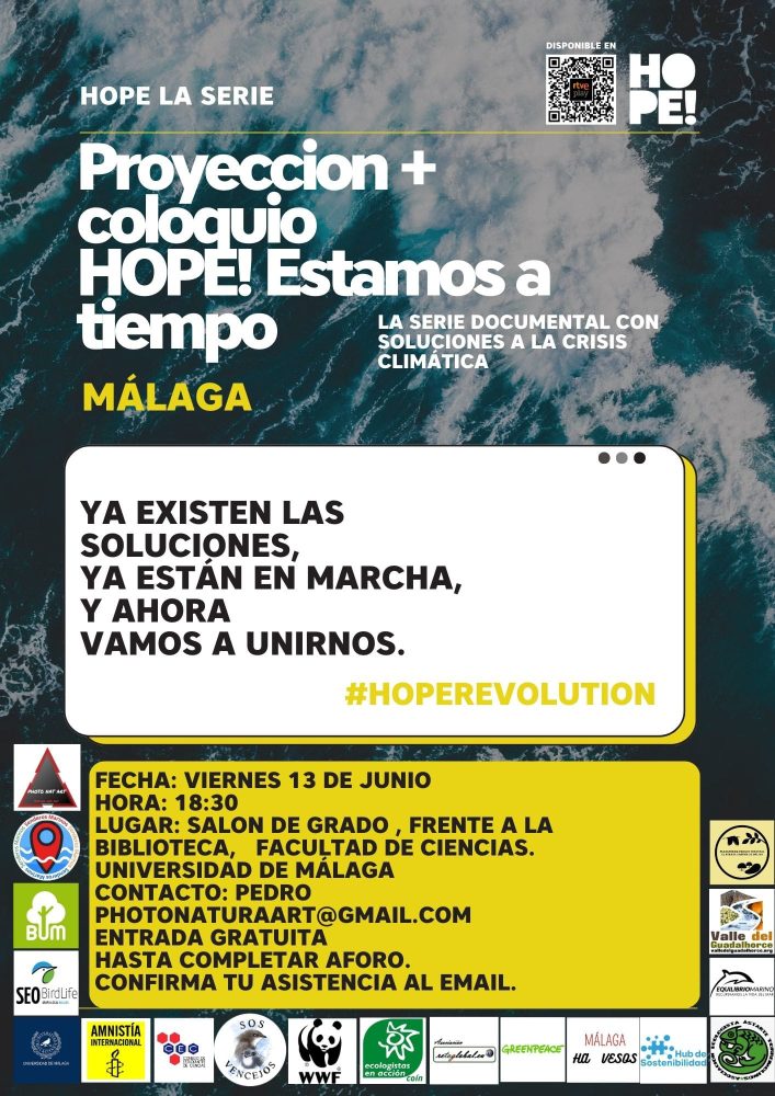 La serie “Hope! Estamos a tiempo” de Javier Peña llega a Málaga con un foro y la proyección de su primer capítulo - cartel hope estamos a tiempo La serie “Hope! Estamos a tiempo” de Javier Peña llega a Málaga con un foro y la proyección de su primer capítulo - cartel hope estamos a tiempo