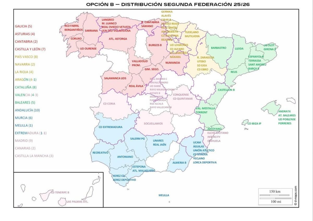 Estos son los equipos a los que se enfrentará el CD Estepona esta temporada - mapa segunda rfef Estos son los equipos a los que se enfrentará el CD Estepona esta temporada - mapa segunda rfef