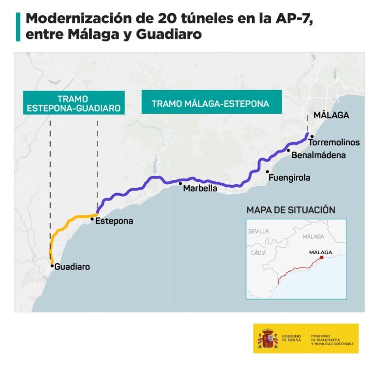 Inversión histórica en la AP-7 en la Costa del Sol: más de 40 millones para modernizar los túneles entre Málaga y Guadiaro - Modernizacion de 20 tuneles en la AP 7 entre Malaga y Guadiaro Inversión histórica en la AP-7 en la Costa del Sol: más de 40 millones para modernizar los túneles entre Málaga y Guadiaro - Modernizacion de 20 tuneles en la AP 7 entre Malaga y Guadiaro