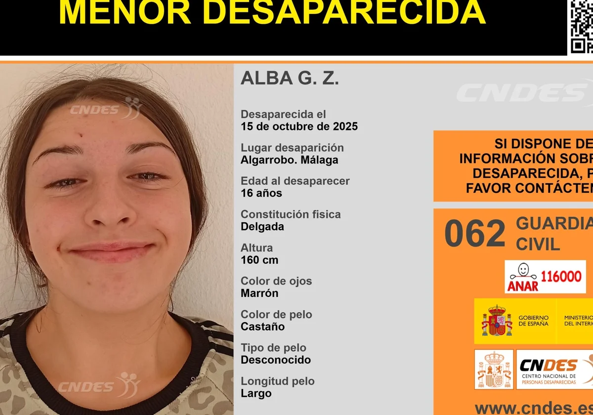 Buscan a Alba, una menor de 16 años desaparecida en Algarrobo desde el pasado miércoles - menoralgarrobo RoqcRB1E8eDvTRrcVwKSP4I 1200x840@Diario Sur Menor desaparecida en Algarrobo. / CNDES