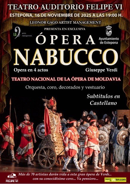 La Ópera Nacional de Moldavia llega a Estepona con una majestuosa versión de Nabucco de Verdi - Cartel Opera Nabucco estepona Cartel Ópera Nabucco estepona
