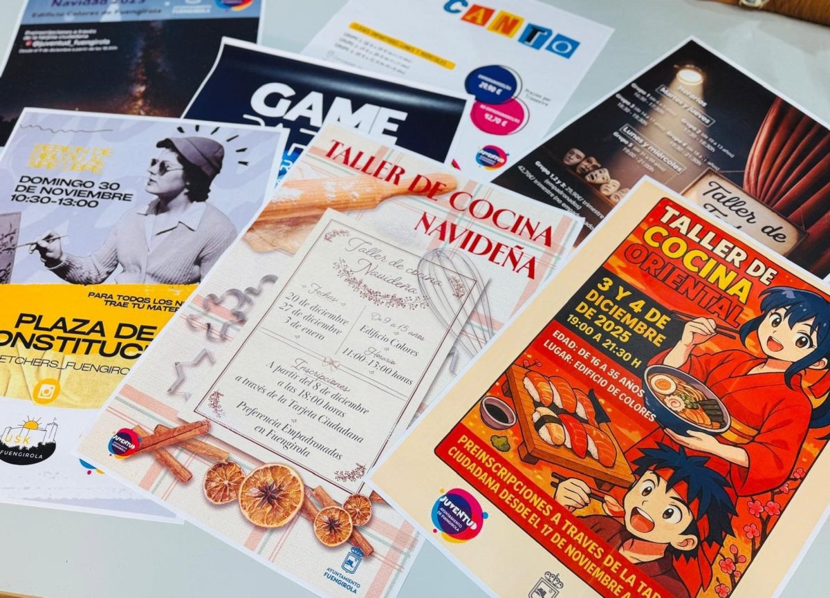 Fuengirola diseña un amplio programa de actividades gratuitas para los jóvenes de cara a la Navidad - Fuengirola Navidad Carteles de las distintas propuestas para los jóvenes en Navidad en Fuengirola