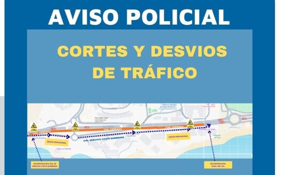 Cortes y desvíos de tráfico en la avenida del Sol de Benalmádena por las obras de Acosol - 615884124 122147799776807037 5672558602850308529 n e1769084989228 Desvíos de tráfico